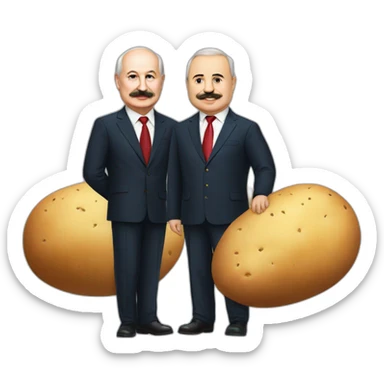 Lukashenko and big potato sticker