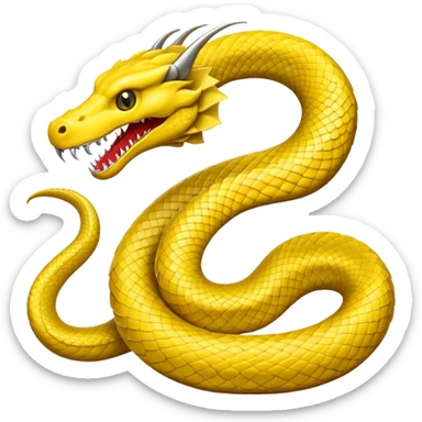 Huge yellow serpent with two wings sticker