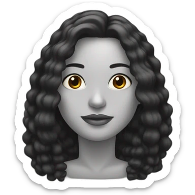 Mujer piel blanca 42 años cabello negro de lado color negro sticker