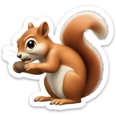 Squirrel with a finger in her nose sticker