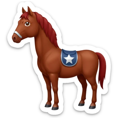 Liver red horse with a small white star between his eyes sticker