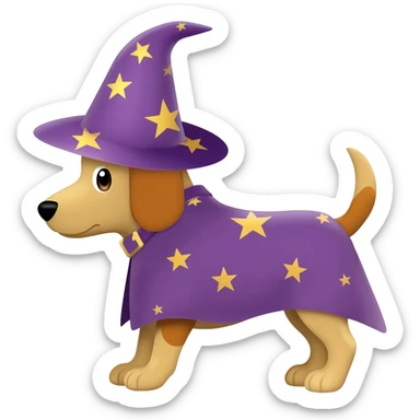 Dog wizard sticker