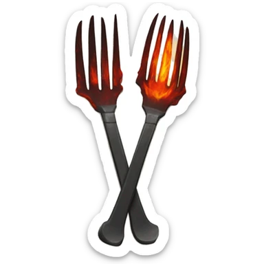 red fire hades fork sticker