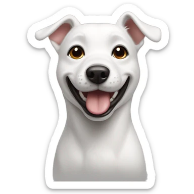 Perro blanco feliz  sticker
