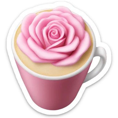 Pink Rose latte sticker