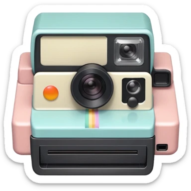 The Polaroid has a soft pastel tint on its captured image sticker
