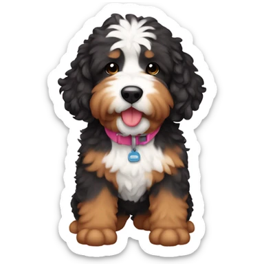 Bernedoodle in swimming suit sticker