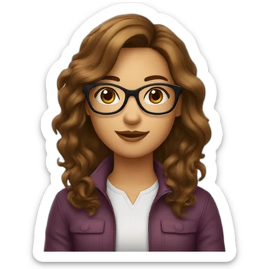 Fille a lunettes cheveux bruns au carré sticker