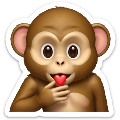 Un singe qui fais un bisous en version emojis iphone sticker