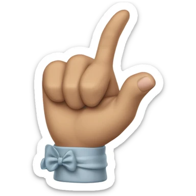 Index finger with bow sticker