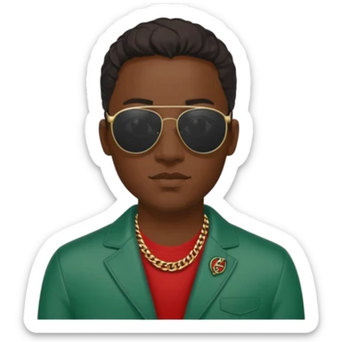 Gucci shades on black man sticker