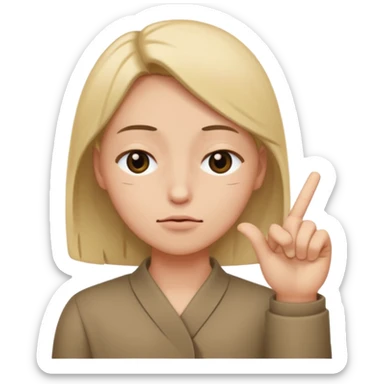 one eye close like giving a blink with hand pointed  sticker