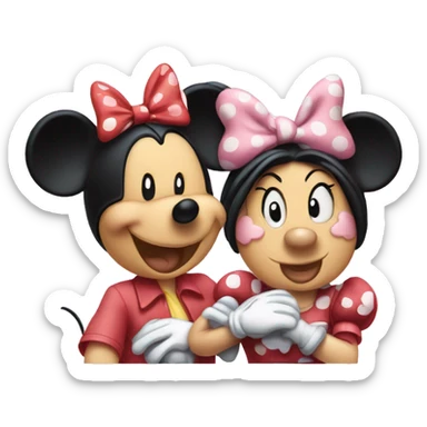 Mickie mouse with minnie mouse love sticker
