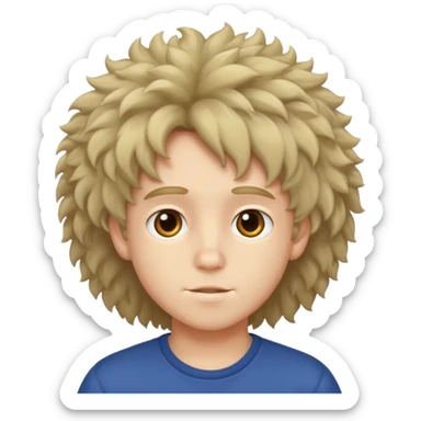 fluffy hair with fair skin boy sticker