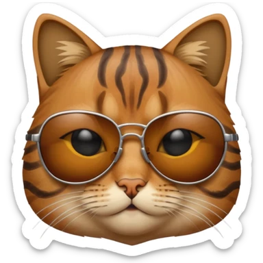 Gato enojado con gafas en la plya sticker