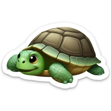 turtle going to sleep  sticker
