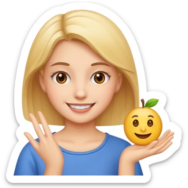 A girl teaching how to make an emoji sticker