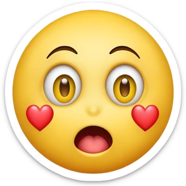 Smily face with hearts and shocked  sticker