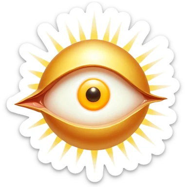 Glowing chicken and egg yolk emitting golden rays toward an ethereal eye and a section of regenerating skin. The eye brightens as the light touches it, while the skin shows visible renewal with a warm golden glow, illustrating vitamin A benefits. sticker