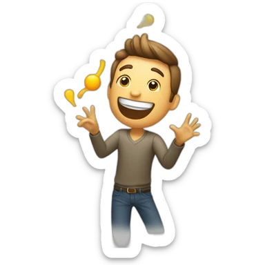 A man jongling sticker