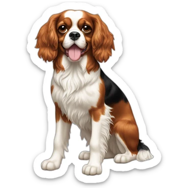 dog Cavalier King Charles Spaniel full body sticker