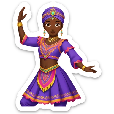 Traditional Dagestani dancer in costume sticker