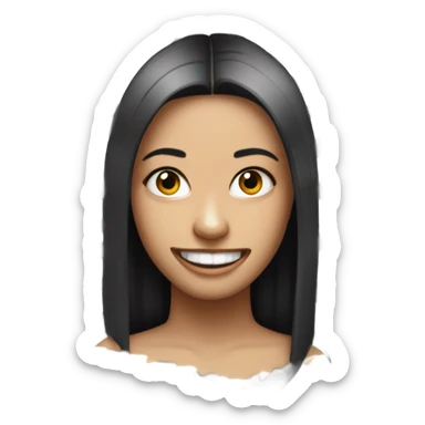 Girl with eyebrow piercing and piano keys for teeth sticker