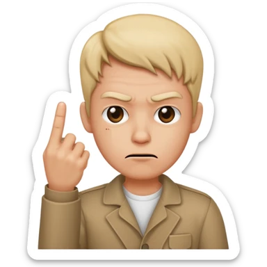 Mad with Middle Finger sticker