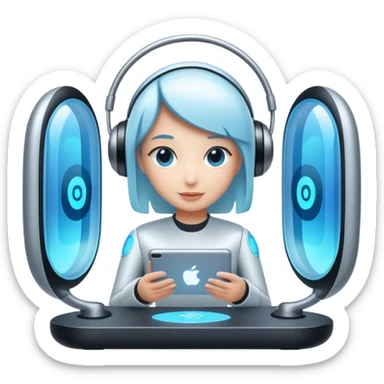 Personalized AI assistants manage daily urban life.  sticker