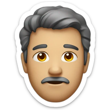 man with sleepy eyes sticker