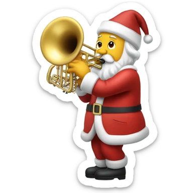 Santa playing a trombone sticker