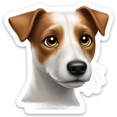 realistic dog portrait jrt sticker