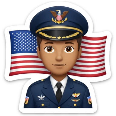generate a very realistic American navy with flag sticker