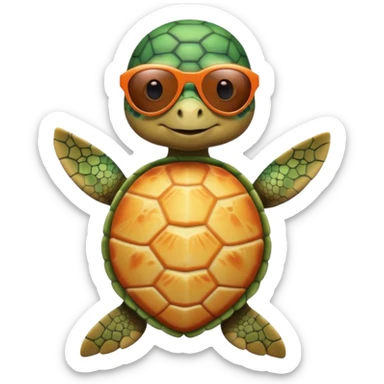 Wild SeaTurtle wearing  swimsuit and sun glasses sticker
