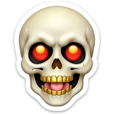 Money Skull Emoji Tongue Black and White Face sticker