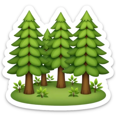 forest, cute trees with a lot of leaves sticker