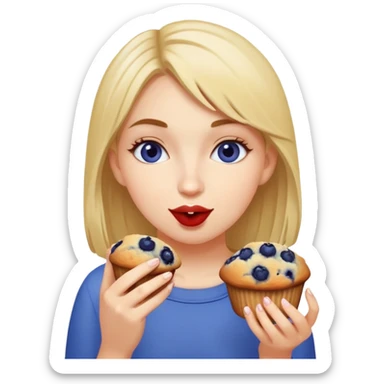 girl eating muffin sticker