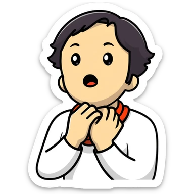 A man chocking himself  sticker