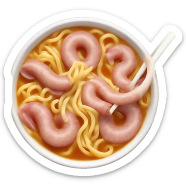 Noodle soup with ham and sausage  sticker