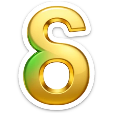 number 6 in golden and green shadows sticker