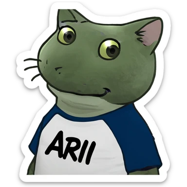 Cat with a shirt that says ari is the best  sticker