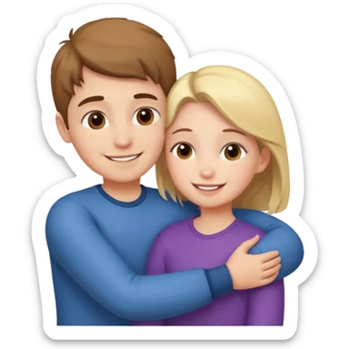 Boy and girl hugging each other in love sticker