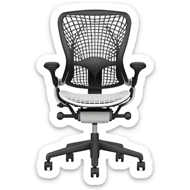 White Sayl Herman Miller ergonomic chair back view sticker