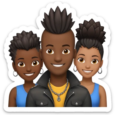Black man with  Mohawk with black women  sticker