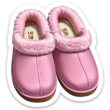 Pink ugg slippers that r low and fuzzy but a light pink sticker