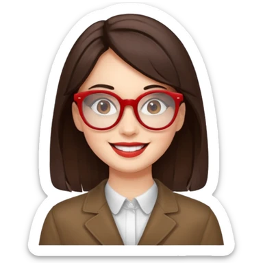 Brunette in red  glassespianista sticker