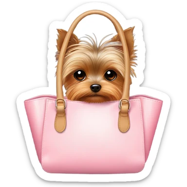 Teacup Yorkie in a handbag  sticker
