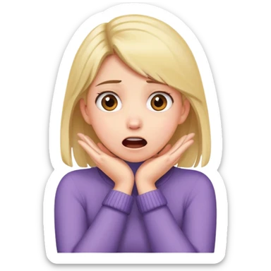 Girl crossing her hands over here neck and shocked sticker