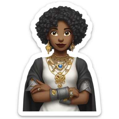 street style with jewelry in a medieval setting sticker