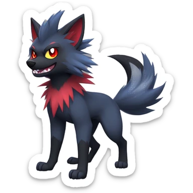 Cool Edgy Zorua-Zoroark-Mightyena full body sticker
